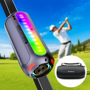 Magnetic Bluetooth Speaker with Storage Case, RGB Colorful Light Golf Cart Speaker 5000mAh, 20W Hi-Fi Sound Portable Golf Speaker for Golf Cart Accessories, Golf Gifts for Men (Orange)