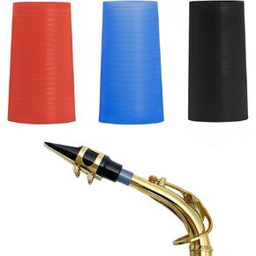 Alto Sax Neck 3Pcs, Multicolour Saxophone Neck Cork Sleeve Replacement, Silicone Case Protector Instead of Cork Sheet for Instrument Accessories, Silicone Sheet Saxophone Instrument Accessories