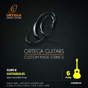 Ortega Guitars Guitarlele Nylon Strings-A Tuning-Made in Italy (GLNY-6)