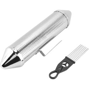 Alomejor Guiro Metal Guiro Instrument Stainless Steel Musical Percussion Instrument Training Tool with Scraper
