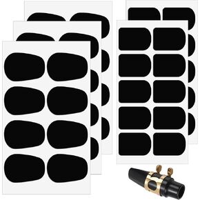 44Pcs Thick Alto Saxophone Clarinet Mouthpiece Pads Cover Oval Square Shape Mouthpiece Patches Pads Alto Tenor Sax Mouthpiece Cap Accessories Strong Adhesive Cover for Beginners Musicians, Black in Saudi Arabia