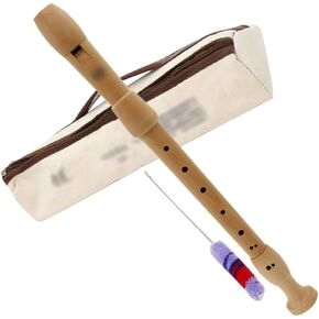 Recorder Instrument Maple Wood Alto Recorder For Beginners, Baroque/German Fingering F Key Recorder Flute, 3-piece With Cloth Bag/Cleaning Stick(Color: Primary color, Size: Baroque Style)