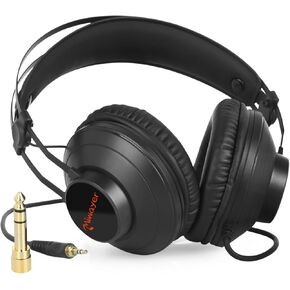 Miwayer Studio Monitor Headphones 3M Cable Professional Wired Over Ear Headphones with Detachable Cables 3.5mm or 6.35mm Jack for Studio, Music, DJ, Amplifier, Podcast, Mixer, Laptop, PC