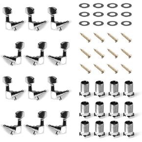 6 قطع من أوتاد ضبط الجيتار 3L3R من CashBeat، موالفات رؤوس الآلة محكمة الغلق ومفاتيح مقابض الكروم للجيتار الكهربائي الصوتي، مجموعة أوتاد ضبط سلسلة مغلقة مقاومة للاهتراء in Kuwait