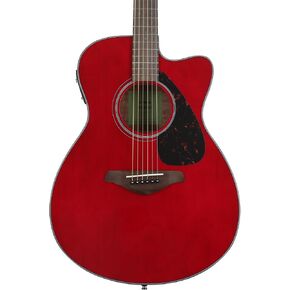 Yamaha FSX800C Small Body Solid Top Cutaway Acoustic-Electric Guitar, Ruby Red