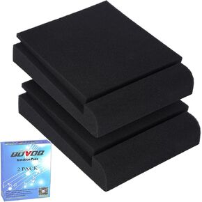 2 Pack Studio Monitor Isolation Pads, Acoustic Speaker Isolation Pads, Angled Speaker Foam Stand, High Density Acoustic Foam, for 5 - 6 Inch Speakers Black