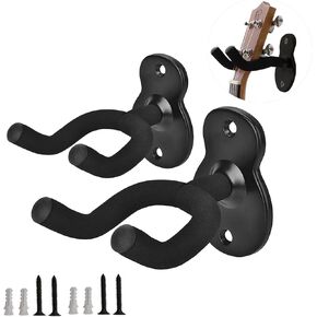 Wall Guitar Hanger 2 Pack Ajustable Guitar Holder Secure and Stylish for Acoustic Electric Bass Guitar Wall Mount Metal Holder (2 Pack-Bronze)