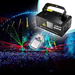 Professional DMX512 LED Indoor Stage Lights RGY Laser Scanner Beam Effect Stage Light Sound Activated Bedroom Laser Projector Lighting Show with Remote for DJ Disco Church Birthday Party Xmas