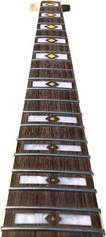 Electric Guitar Neck 22 Fret 25.5 inch Maple Rosewood Freboard with Binding Paddle Head Left Side Dots Nice Inlay Unfinished Guitar Neck Replacement in Kuwait