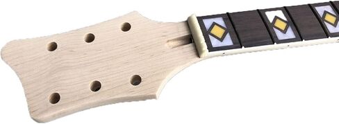 Electric Guitar Neck 22 Fret 25.5 inch Maple Rosewood Freboard with Binding Paddle Head Left Side Dots Nice Inlay Unfinished Guitar Neck Replacement in Kuwait