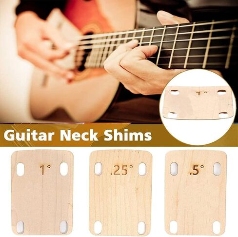 3Pcs Electric Guitar Neck Shims Maple Plate 0.25 0.5 1 Degree Music Instruments Guitar Neck Electric Guitar Replacement Part, Electric Guitar Necks,Electric Guitar Parts in Saudi Arabia