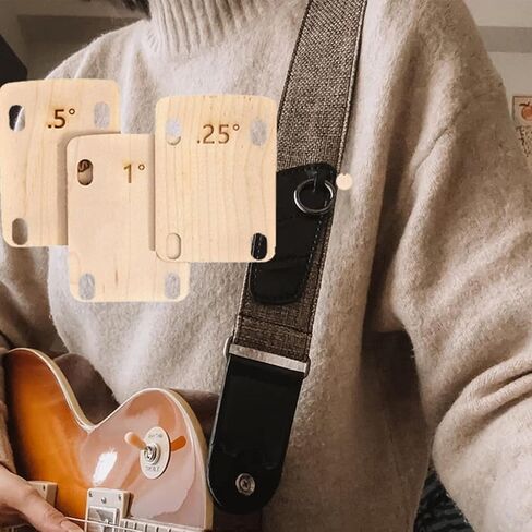 3Pcs Electric Guitar Neck Shims Maple Plate 0.25 0.5 1 Degree Music Instruments Guitar Neck Electric Guitar Replacement Part, Electric Guitar Necks,Electric Guitar Parts in Saudi Arabia