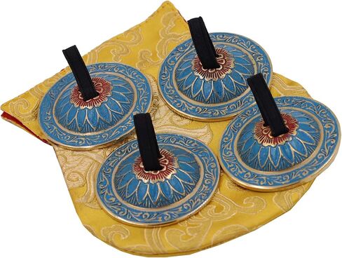 2 Pairs Pro Brass Fingers Cymbal Zills Belly Dancing Free Silk Pouch (Red) in Kuwait