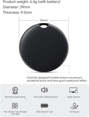 Luggage Tracker, Key Finder, Smart Bluetooth Tracker Pairs with Find My (iOS Only), Item Locator for Wallets, Keys，Louder Alert, Replaceable Battery (White) in Saudi Arabia