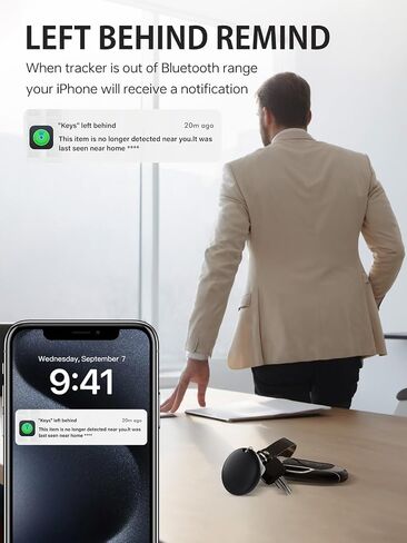 Luggage Tracker, Key Finder, Smart Bluetooth Tracker Pairs with Find My (iOS Only), Item Locator for Wallets, Keys，Louder Alert, Replaceable Battery (White) in Saudi Arabia
