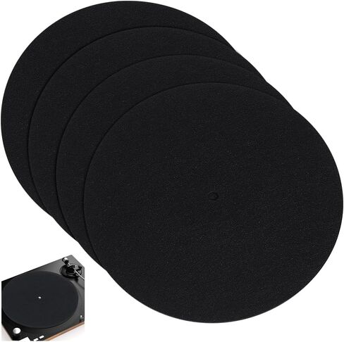 NBEADS 4 Pcs Turntable Platter Mat, 12 Inch Felt Record Player 3mm Mat Turntable Slipmat Mat Vinyl Record Player Mat for Home Record Players, Black in Saudi Arabia