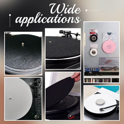 NBEADS 4 Pcs Turntable Platter Mat, 12 Inch Felt Record Player 3mm Mat Turntable Slipmat Mat Vinyl Record Player Mat for Home Record Players, Black in Saudi Arabia