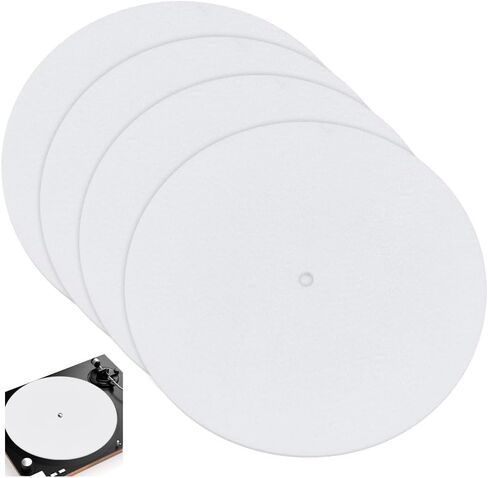 NBEADS 4 Pcs Turntable Platter Mat, 12 Inch Felt Record Player 3mm Mat Turntable Slipmat Mat Vinyl Record Player Mat for Home Record Players, Black in Saudi Arabia