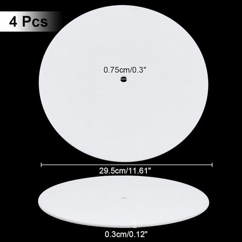 NBEADS 4 Pcs Turntable Platter Mat, 12 Inch Felt Record Player 3mm Mat Turntable Slipmat Mat Vinyl Record Player Mat for Home Record Players, Black in Saudi Arabia