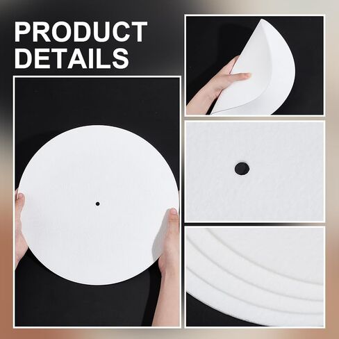 NBEADS 4 Pcs Turntable Platter Mat, 12 Inch Felt Record Player 3mm Mat Turntable Slipmat Mat Vinyl Record Player Mat for Home Record Players, Black in Saudi Arabia