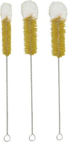 Bottle Cleaning Brushes, Set of 3 (1/2", 3/4", 1"), Soft Microfiber Fabric Tip | Champagne Flutes, Baby Bottles, Fine China, Pipes in Saudi Arabia