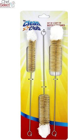 Bottle Cleaning Brushes, Set of 3 (1/2", 3/4", 1"), Soft Microfiber Fabric Tip | Champagne Flutes, Baby Bottles, Fine China, Pipes in Saudi Arabia