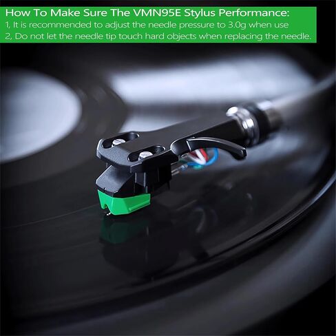 استبدال قلم القرص الدوار الماسي AT-VMN95E، إبر مشغل التسجيل المتوافقة مع مشغلات الأقراص الدوارة المصنوعة من الفينيل AT-LP120X من Audio-Technica/خراطيش الأقراص الدوارة من سلسلة VM95 - أخضر in Kuwait