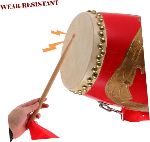 1Pc Leather waist drum traditional waist drum student waist drum traditional Chinese waist drum adult waist drum percussion instrument China dragon pattern Leather material child in Saudi Arabia