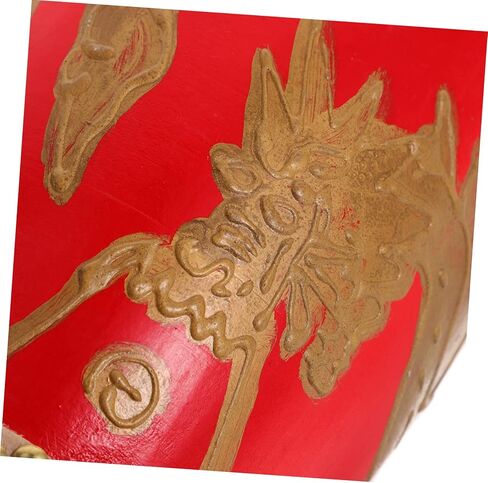 1Pc Leather waist drum traditional waist drum student waist drum traditional Chinese waist drum adult waist drum percussion instrument China dragon pattern Leather material child in Saudi Arabia