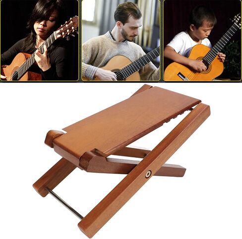 Guitar Foot Rest, Extra Sturdy Wooden Elegant Foldable Step Footstool, Provides Comfortable and Solid Support, 4 Level Height Adjustable Guitar Foot Stool for Guitar Players Musicians(Ashtree Wood) in Saudi Arabia