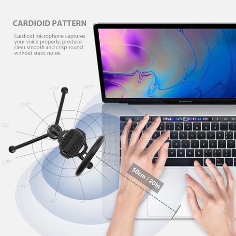 USB Microphone, Computer Cardioid Condenser PC Gaming Mic with Tripod Stand & Pop Filter for Streaming, Podcasting, Vocal Recording, Compatible with Laptop Desktop Windows Computer in Saudi Arabia