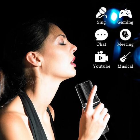 USB Microphone, Computer Cardioid Condenser PC Gaming Mic with Tripod Stand & Pop Filter for Streaming, Podcasting, Vocal Recording, Compatible with Laptop Desktop Windows Computer in Saudi Arabia
