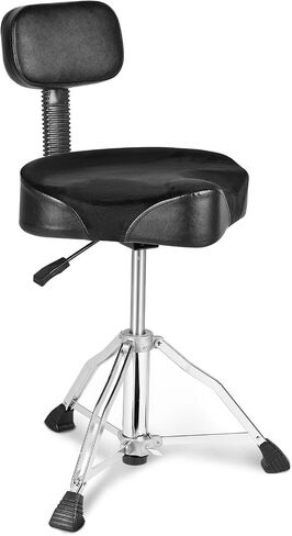 VEVOR Drum Throne مع مسند الظهر، 19.3-25.2 بوصة/490-640 مم ارتفاع قابل للتعديل، مقعد طبل مبطن بسرج هيدروليكي مع أعواد طبل مضادة للانزلاق 227 كجم/500 رطل أقصى سعة، دوران 360 درجة للطبول in Saudi Arabia