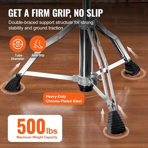 VEVOR Drum Throne مع مسند الظهر، 19.3-25.2 بوصة/490-640 مم ارتفاع قابل للتعديل، مقعد طبل مبطن بسرج هيدروليكي مع أعواد طبل مضادة للانزلاق 227 كجم/500 رطل أقصى سعة، دوران 360 درجة للطبول in Saudi Arabia