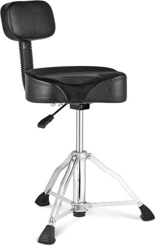 VEVOR Drum Throne مع مسند الظهر، 19.3-25.2 بوصة/490-640 مم ارتفاع قابل للتعديل، مقعد طبل مبطن بسرج هيدروليكي مع أعواد طبل مضادة للانزلاق 227 كجم/500 رطل أقصى سعة، دوران 360 درجة للطبول in Saudi Arabia