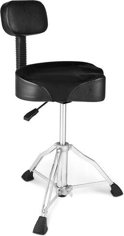 VEVOR Drum Throne مع مسند الظهر، 19.3-25.2 بوصة/490-640 مم ارتفاع قابل للتعديل، مقعد طبل مبطن بسرج هيدروليكي مع أعواد طبل مضادة للانزلاق 227 كجم/500 رطل أقصى سعة، دوران 360 درجة للطبول in Saudi Arabia