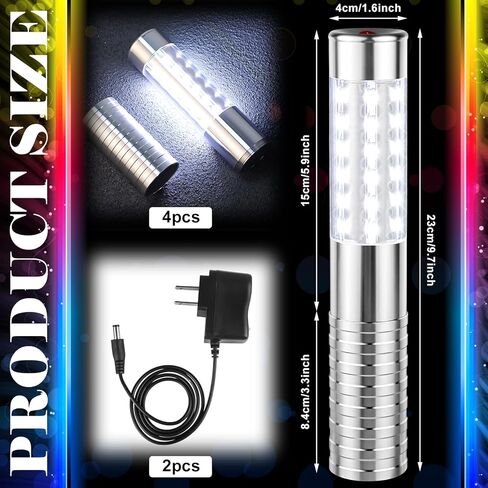 LED Strobe Baton Light Led Bottle Service Lights Bright Rechargeable Sparklers Champagne Bottle Handheld Light Topper for Bar Nightclub Wedding Party Concert (4) in Saudi Arabia