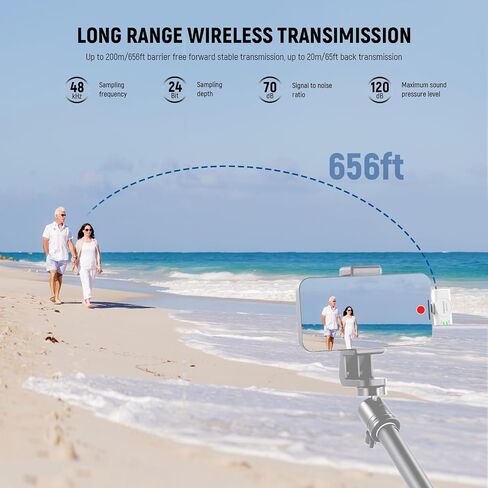 NEEWER Wireless Button Lavalier Microphone System Compatible with iPhone 16 15 Pro Max Plus Android Phone PC Laptop, Noise Cancelling, Mini Clip on Lapel Lav Mic Kit for Interview Streaming Vlog, KM22 in Saudi Arabia