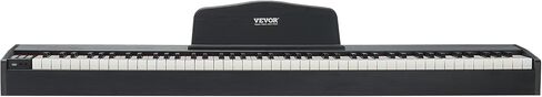 بيانو رقمي VEVOR مرجح، 88 مفتاح بيانو كهربائي، لوحة مفاتيح مزدوجة مرجحة بالكامل ومكبرات صوت مع سماعة رأس بدواسة مستدامة 200 نغمة وإيقاع، يدعم USB/بلوتوث/MIDI، للمعلمين المبتدئين in Saudi Arabia