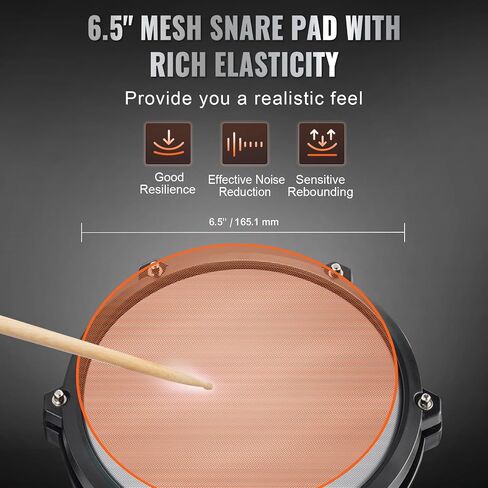 VEVOR Electric Drum Set, 32 Drum Kits & 480 Sounds Electronic Drum Kit, USB MIDI Supported 10 in Quiet Mesh Snare Electric Drum Set with 10 in Cymbals Drum Sticks & Pedals, for Beginners & Adults in Saudi Arabia