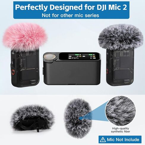 ZealSound DJI MIC 2 Windscreen Pop Filter for DJI MIC 2 / OSMO POCKET 3 Microphone Furry Wind Muff Windshield Professional Foam Cover Set (NOT for Dji Mic 1 Lavalier Lapel Mic),6 Pack-Gray White Pink in Kuwait