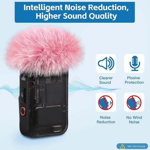 ZealSound DJI MIC 2 Windscreen Pop Filter for DJI MIC 2 / OSMO POCKET 3 Microphone Furry Wind Muff Windshield Professional Foam Cover Set (NOT for Dji Mic 1 Lavalier Lapel Mic),6 Pack-Gray White Pink in Kuwait