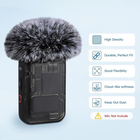 ZealSound DJI MIC 2 Windscreen Pop Filter for DJI MIC 2 / OSMO POCKET 3 Microphone Furry Wind Muff Windshield Professional Foam Cover Set (NOT for Dji Mic 1 Lavalier Lapel Mic),6 Pack-Gray White Pink in Kuwait