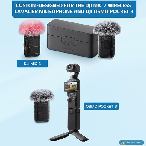 ZealSound DJI MIC 2 Windscreen Pop Filter for DJI MIC 2 / OSMO POCKET 3 Microphone Furry Wind Muff Windshield Professional Foam Cover Set (NOT for Dji Mic 1 Lavalier Lapel Mic),6 Pack-Gray White Pink in Kuwait