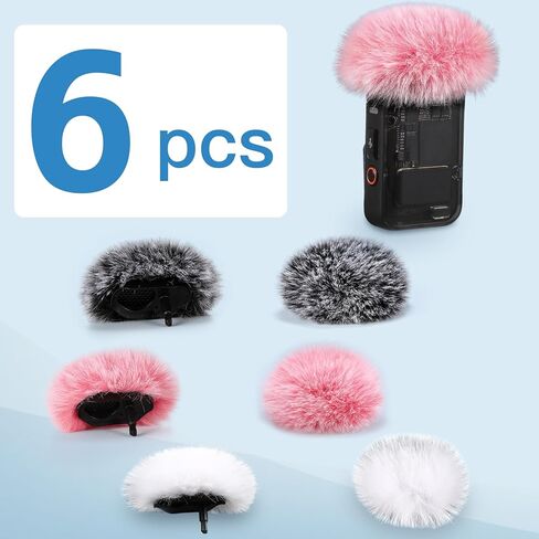 ZealSound DJI MIC 2 Windscreen Pop Filter for DJI MIC 2 / OSMO POCKET 3 Microphone Furry Wind Muff Windshield Professional Foam Cover Set (NOT for Dji Mic 1 Lavalier Lapel Mic),6 Pack-Gray White Pink in Kuwait