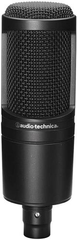 ميكروفون مكثف قلبي Audio-Technica AT2020 مزود بمرشح انعكاس وحامل ميكروفون ثلاثي الأرجل وفلتر بوب وكابل XLR مقاس 10 بوصات وسماعات رأس استوديو ومجموعة إعداد تسجيل صوتي كاملة (6 عناصر) in Saudi Arabia