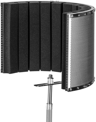 ميكروفون مكثف قلبي Audio-Technica AT2020 مزود بمرشح انعكاس وحامل ميكروفون ثلاثي الأرجل وفلتر بوب وكابل XLR مقاس 10 بوصات وسماعات رأس استوديو ومجموعة إعداد تسجيل صوتي كاملة (6 عناصر) in Saudi Arabia