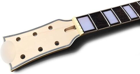 رقبة جيتار 22 فريت 24.75 بوصة رأس خشب القيقب لوح فريتس من خشب الورد مع كتلة ربط مرصعة بمسمار على الكعب، أبيض in Kuwait