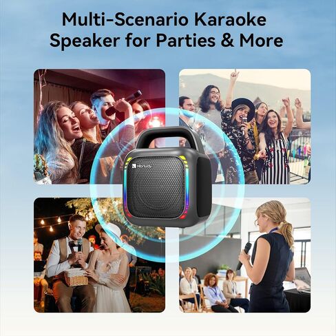 Karaoke Machine with 2 Wireless Microphones, Portable 5.0 Bluetooth Speaker for Adults & Kids, with 50W Speaker,Handle &RGB Lights, Supports TF Card/USB/Aux in/TWS,for Home,Party,Performance,Meeting in Saudi Arabia