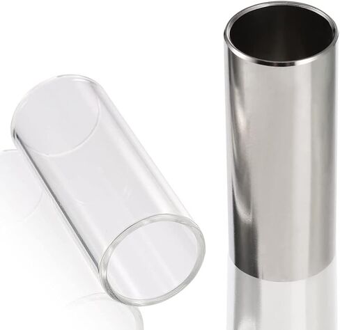 2 قطعة شريحة جيتار 60 مللي متر مع صندوق تخزين معدني شريحة زجاجية احترافية وشريحة فولاذية للجيتار والباس in Kuwait